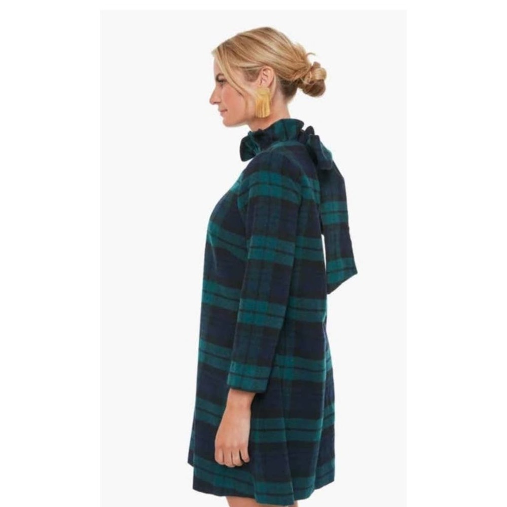 NEW Tuckernuck Blackwatch Daphne Dress Green Blue Plaid Womens Small Wool Tartan - Picture 3 of 10